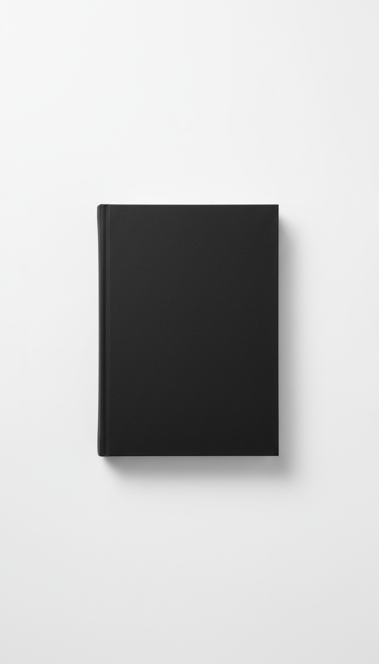 Minimalist deep charcoal hardcover journal